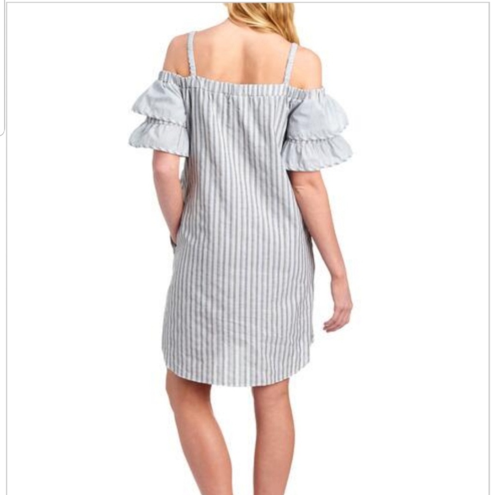 V by Violet Weekend Stripe Print Cold Shoulder - Picture 3 of 3